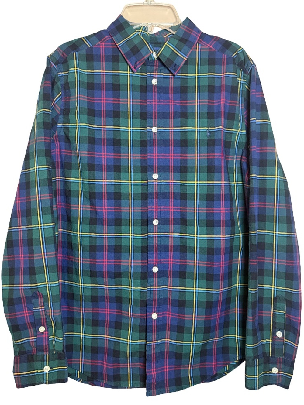 Ralph Lauren Long Sleeve Tartan Plaid Button Down Dress Shirt Boys XL 18-20